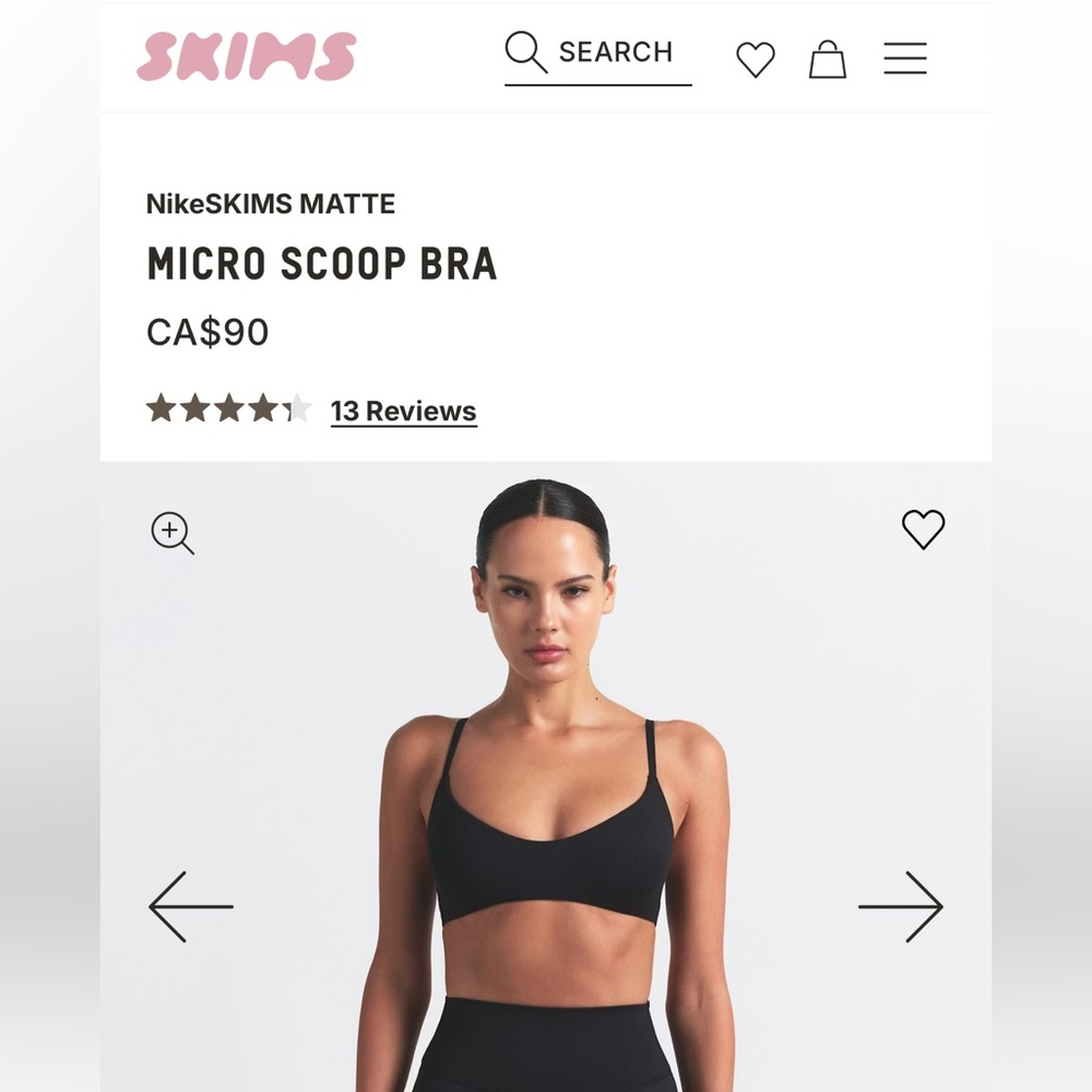 SKIMS Matte Micro Scoop Bra - Black